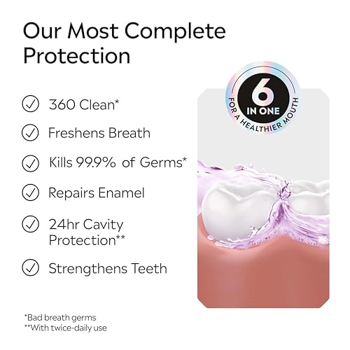 Image of Listerine Mouthwash Total Care Mild Mint Anticavity Treatment for Adults Kills 99.9% of Bad Breath Germs No Burn Alcohol Free Fluoride Mouthwash, 2 Pack of 33.8 fl oz /1 L