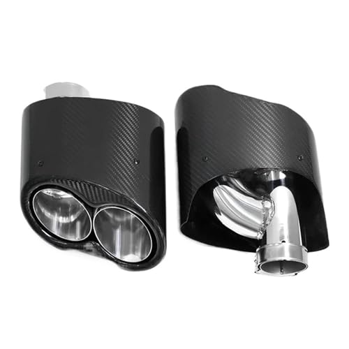 Embout de tuyau d'échappement voiture carbone argenté pour Audi A6 A4 A3 A7