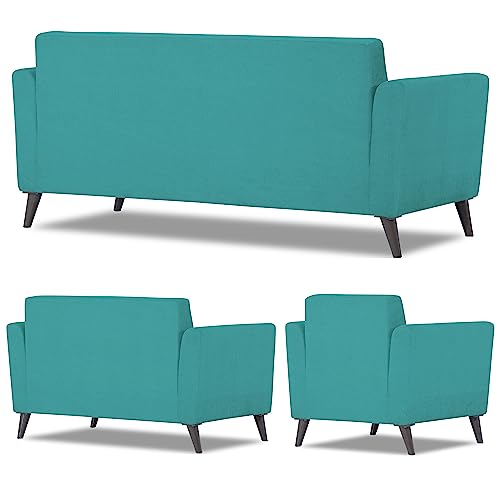 Image of Adorn India Dannis 3+2+1 6 Seater Sofa Set (Aqua Blue) (3 Year Warranty)