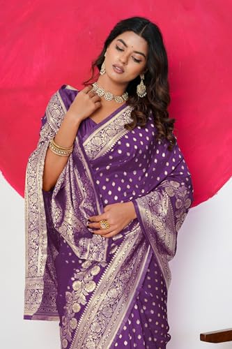 Image of Subham Saree for Woman Silk Cotton Kanjivaram | Soft Daily Wear Golden Zari Sari with Jacquard Blouse Piece