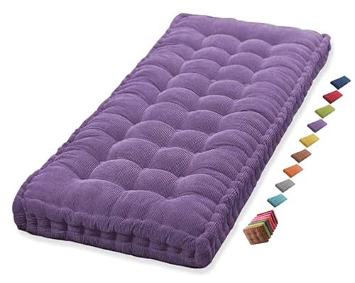 Coussin pour banc de jardin 3 places sur mesure marron 170x110 et 40x40 cm