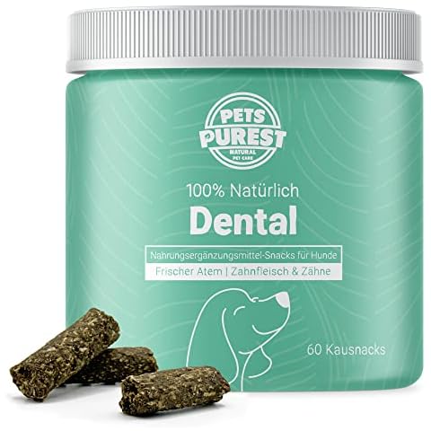 Pets Purest Hunde Zahnpflege Nahrungsergänzungsmittel Kausnack - 100% Natürliche Minze Plaque-Entferner Snack für Gesunde Zahnreinigung, Mundgeruch & Unterstützung des Immunsystems Cover