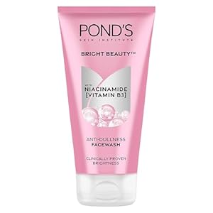 POND’S Bright Beauty Anti-Dullness & Brightening Facewash With Niacinamide | For Glass-Skin Like Shine And With 4X Visibly Brighter Skin, 150Gm