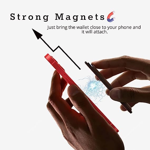 Image of ClickCase MagSafe Wallet for iPhone 14 /13 /12 Series, Adjustable Stand, Card Holder, Vegan Leather (Blue)