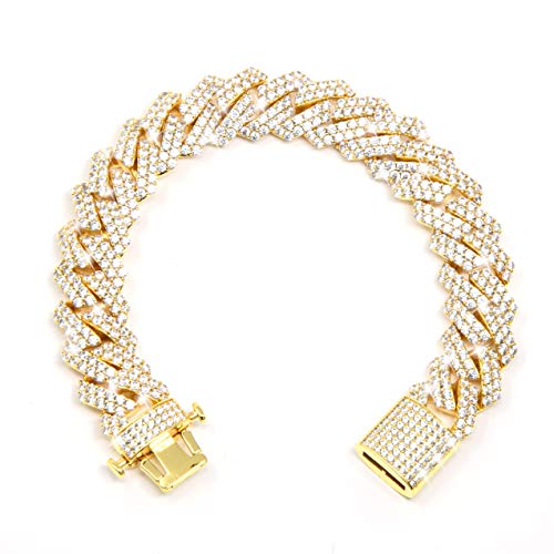 Pulsera 15mm Cuba con Diamantes Iced Out Oro 18K miniatura 1
