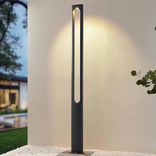 Lucande LED Mastleuchte außen Dovino (Modern) in Schwarz aus Aluminium (1 flammig,) - Kandelaber Außenleuchte Lucande LED Mastleuchte außen Dovino (Modern) in Schwarz aus Aluminium (1 flammig,) - Kandelaber Außenleuchte