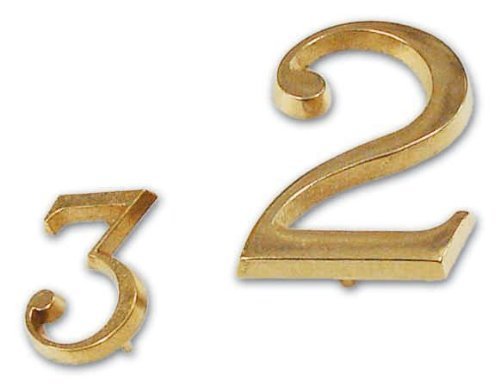 Numero 7 in Ottone misura 40 mm con pioli di fissaggio