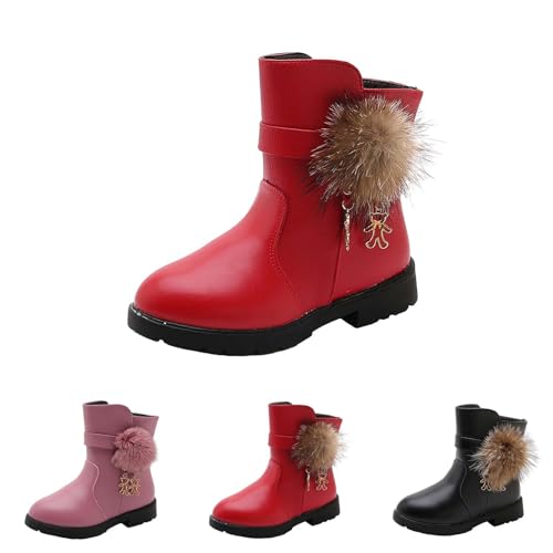 Kids Girls PU Leather Short Boots Lightweight Comfortable Side Zipper Round Toe Booties Winter Baby Girl Boots2