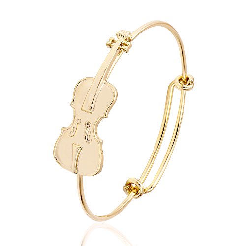Image of Preppy Bracelets Music Lover Violin Stretch Bangle Bracelet Jewelry Gifts