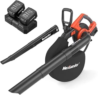 MAXLANDER 3 in 1 Cordless Leaf Blower & Vacuum with Bag, Brushless Battery Powered Leaf Vacuum Mulcher 40V 170MPH 330CFM 5 Speeds Leaf Blowers for Lawn Care 2 Pcs 4.0Ah Battery & Charger Included