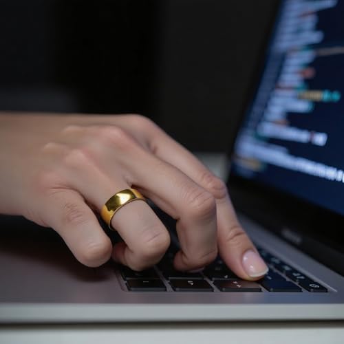 SX.man&sog Titanium Wedding Band for Men Women,Gold High Polished Solid Curved Edge Engagement Rings for Men and Women Exchange to Witness Each Other's Love 5