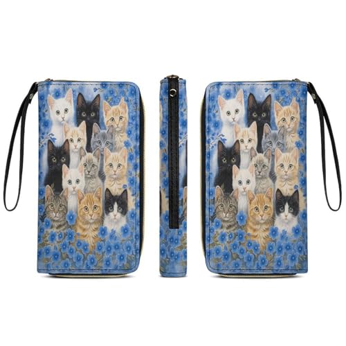 Cute Cat Women's Wallet Wristlet Zipper Purse with Hand Strap Travel Credit Card Holder for Daily Use Gifts4
