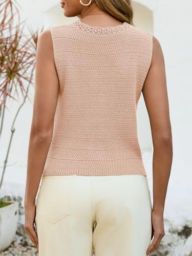 Image of Saodimallsu Womens Crochet Tank Tops Cute Summer Sweater Vest Knit Outfits