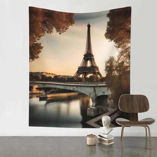 Tapisserie murale Tour Eiffel BROLEO 152x130 cm pour décoration salon