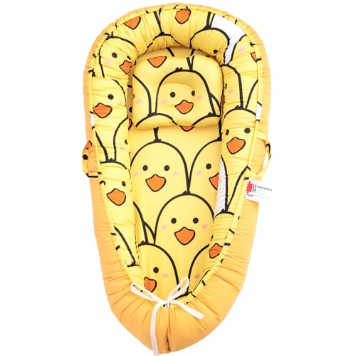 Image of Marlo & Buzz - Luxurious Baby Chick Lounger Cover for Newborns | Infant Floor Lounger | 100% Cotton, Portable Solution | Ultimate Baby Nest for Comfort & Security Floor Playtime
