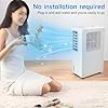 1800BTU Portable Air Conditioners, Windowless Air Conditioner for Bedroom, 38/44dB(A) Quiet Ventless Portable AC Units No Window for Rooms/Indoor/Marine/Kitchen