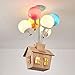 Lampadari Lampade a sospensione Palloncino capanna Lampadario per cameretta per bambini Cartoon Sala da pranzo Lampada da Soggiorno Tricolore dimmerabile