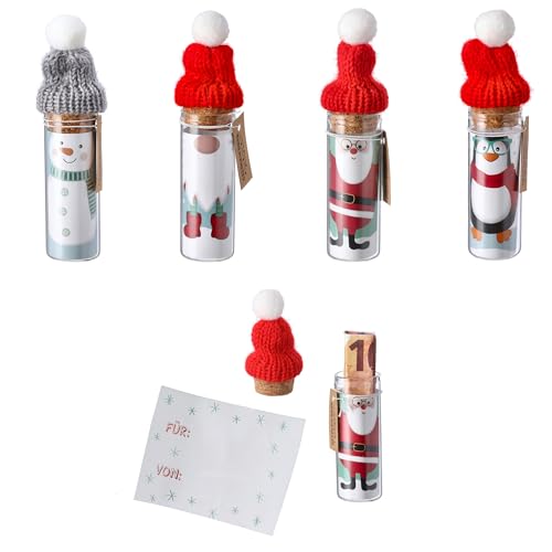 Geschenk-Röhrchen Weihnachten – Set Glasröhrchen mit Korken &...