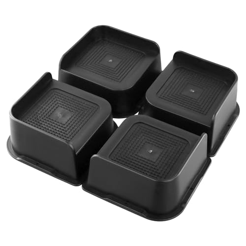 QWORK® 4 Piezas 5 cm Elevador de Muebles,para Cama Sofá Escritorio Silla Refrigerador Lavadora, Diseño en Forma de L, hasta 2700kg