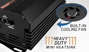 PRV Audio MDX2000.4 2 Ohm Mini 4 Channel Car Audio Amplifier 4 x 500 Watts RMS at 2 Ohm - 2000 Watt 12 Volts Bridgeable Amp for Powersports, Motorcycles, ATV, for High Power Stereo Speaker Systems — photo 5 of 6