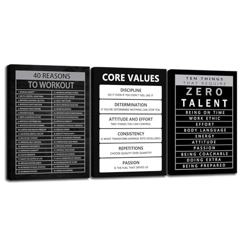 40 Reasons to Workout Motivational Canvas Painting Wall Art Office