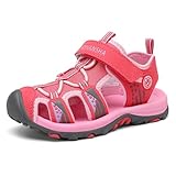 Mishansha Sandalen Mädchen Sommer Geschlossene Sandalen Kinder Atmungsaktiv Outdoor Sport Trekking & Wandersandalen Rosa 25 EU