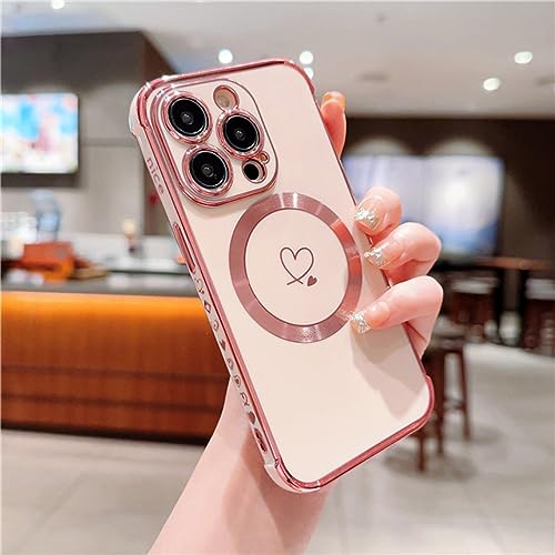 Housse de protection d'objectif et étui magnétique rose pour iPhone 14