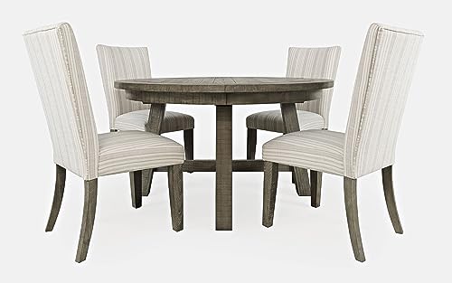 Jofran Inc. Telluride Contemporary Rustic Farmhouse Dining Table with Upholstered Chairs Set