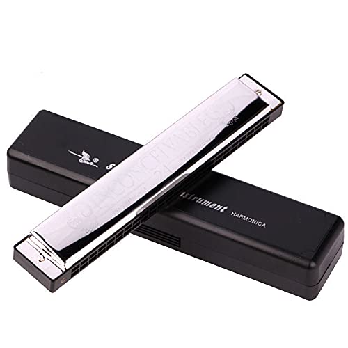 Swan 24 Holes Tremolo Beginner Harmonicas (Key Of C, Silver) #TOP3