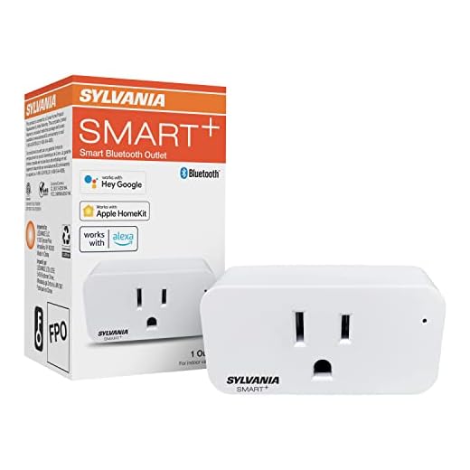 SYLVANIA SMART Bluetooth Outlet, Simple Set Up, Compatible with Alexa, Apple HomeKit, and Google Assistant, 120 Volts, 15 Amp, White, No Hub, FCC Listed - 1 Pack (75753)