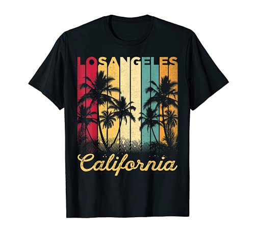 Los Angeles California Retro Vintage Skyline Surf Tee Shirt