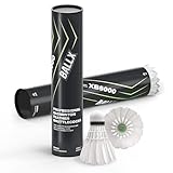 BallX 12x Natur Federbälle Badminton XB6000 mit Gänsefedern | 77 (Medium...