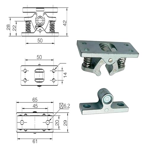 2 Pcs RV Door Catch Trailer Door Latch, Spring Loaded Door Easy Lock Stop Double Roller Catch Double Roller Buckle Zinc Alloy for Garden Bedroom Living Room Boat Door Garage