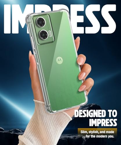 Image of WOW IMAGINE Clear Back Cover Case for Motorola Moto G35 5G | Shockproof Soft TPU Case | Cushioned Edges for Ultimate Protection Back Cover Case - Transparent