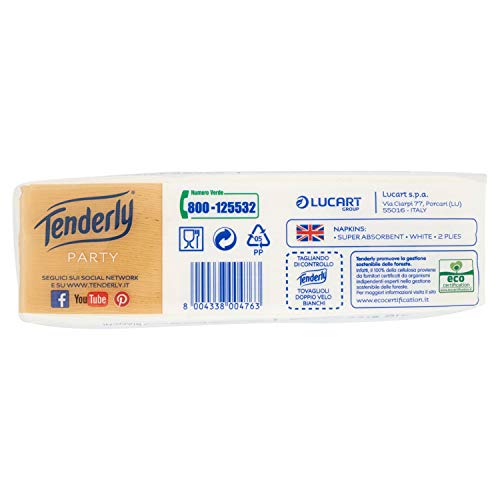 Tenderly Tovaglioli Bianco a 2 Veli - 30 Pezzi