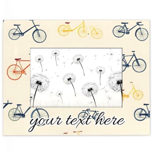 Joyousleap Bicycle Custom Picture Frame 4x6 Personalized Wood Photo Frame