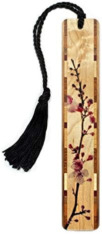 Cherry Blossom Handmade Wooden Bookmark - Made in USA - Also Available Personalized