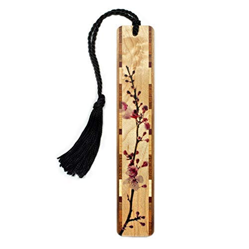 Cherry Blossom Japanese Sakura Handmade Wooden Bookmark - Made in The USA - Also Available Personalized