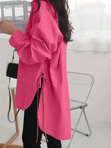 ‌Women's Stylish Long Sleeve Shirt Trendy V-Neck Cut Side Cutouts Top Adjustable Straps‌ Fashion-Forward Blouse3