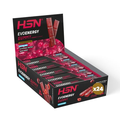 HSN Evoenergy Gummy Bar Sin Cafeína | Cereza 24x30g | Barritas energéticas