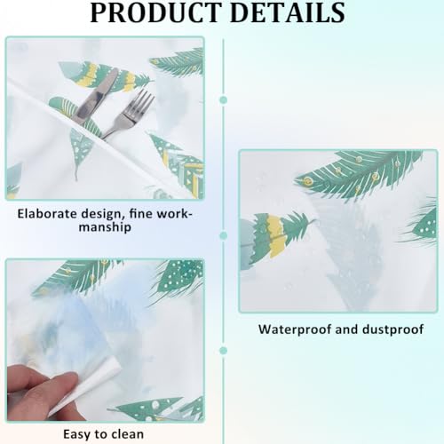 Image of CREATCABIN Refrigerator Dust Cloth PVEA Washing Machine Waterproof Cover Dustproof Fridge Top Cover Multi-Purpose with Side Storage Pockets for Kitchen Appliance Protector Feather 51 x 21.3 Inch