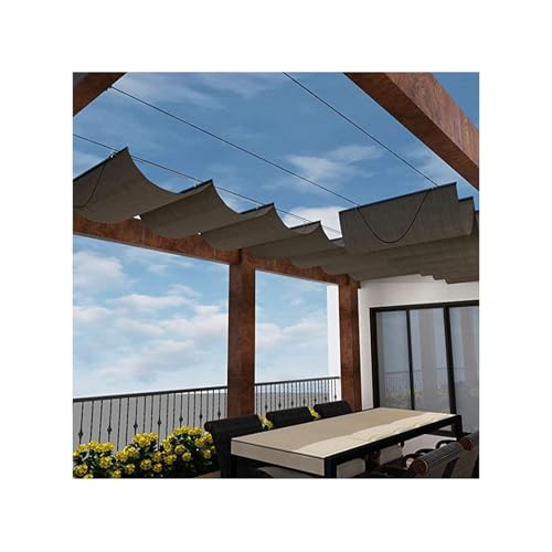 HUFIREHU Malla Sombreo Extensible Cubierta De Sombra Extensible Retractable Ola Sombra Cubrir U Toldo De Olas Toldo Con DiseñO De Olas Cubierta Impermeable RetráCtil PéRgola Dosel(W:1.5m/59iN*L:14m/46