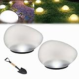 Galet de jardin solaire en verre, lampe d'extérieur étanche, lumière LED en verre solaire, convient pour les allées de jardin, les escaliers, les pelouses, les terrasses et la décoration de la cour
