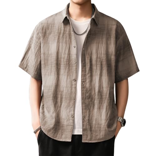 Chemise homme américaine dégradé couleur pour un look d'été décontracté en coupe relaxée