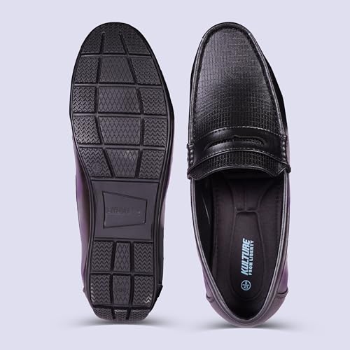 Image of Liberty Men's Leather Loafers Formal Shoes | Stylish Fashionable Slip-On Moccasins | Ideal for Business, Casual, Parties (Available Size in 6 to 10 UK, Black /Brown)