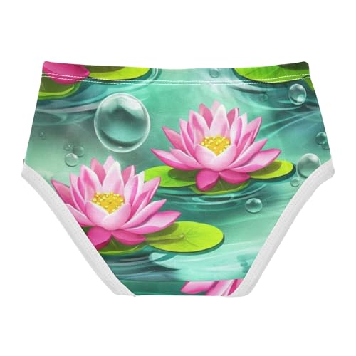 Animals Girls Underwear Toddler 2t Cotton Girl Panties Cute Pink Lotus Flowers Green Kids Briefs Undies2