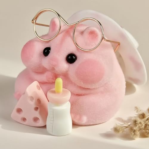 handmade taba squishy hamster toy cute squishy hamster fidget toy realistic hamster toy soft silicone mochi furry toy stress relief gift for adults amp kids sensory anxiety plushie pink