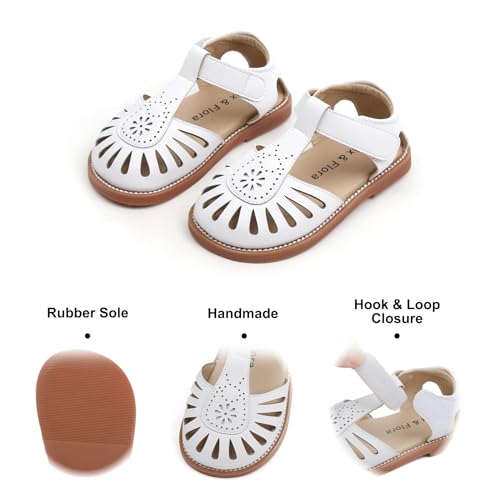 Image of Felix & Flora Toddler Girls Sandals Soft Rubber Princess Flat Shoes Flower Girl Shoes