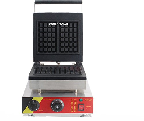 cgoldenwall np-514 Commercial Waffle Maker 2 quadratisch Waffeleisen Herd Antihaft Muffin Maschine 1,5 kW - 220V – Bild 3