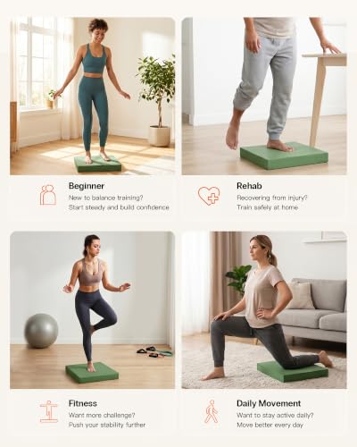 Image of StrongTek Extra Wide Foam Balance Pad for Physical Therapy, 19 inch X 15.8 inch X 2.4 inch, High-Density TPE Foam Pad for Exercise, Enhanced Stability, Core Strength, Non-Slip & Water-Resistant, for Fitness, Yoga